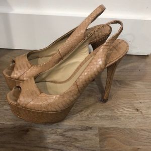 Brian Atwood snake skin platform